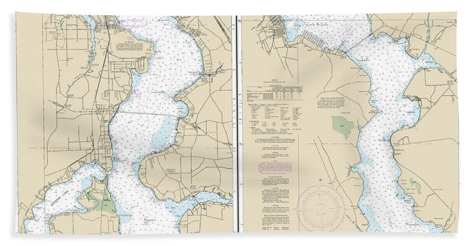 Nautical Chart 11492 St Johns River Jacksonville Racy Point Bath Towel