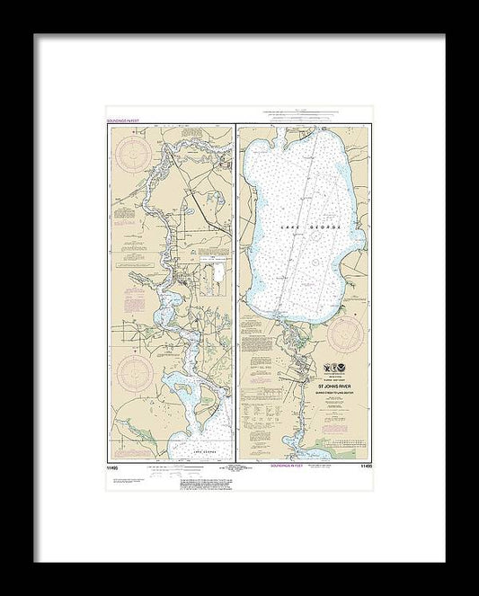A beuatiful Framed Print of the Nautical Chart-11495 St Johns River Dunns Creek-Lake Dexter by SeaKoast