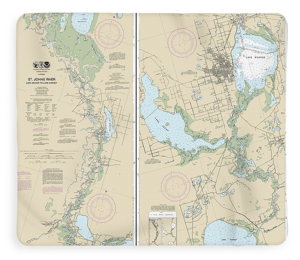 Nautical Chart-11498 St Johns River Lake Dexter-lake Harney - Blanket