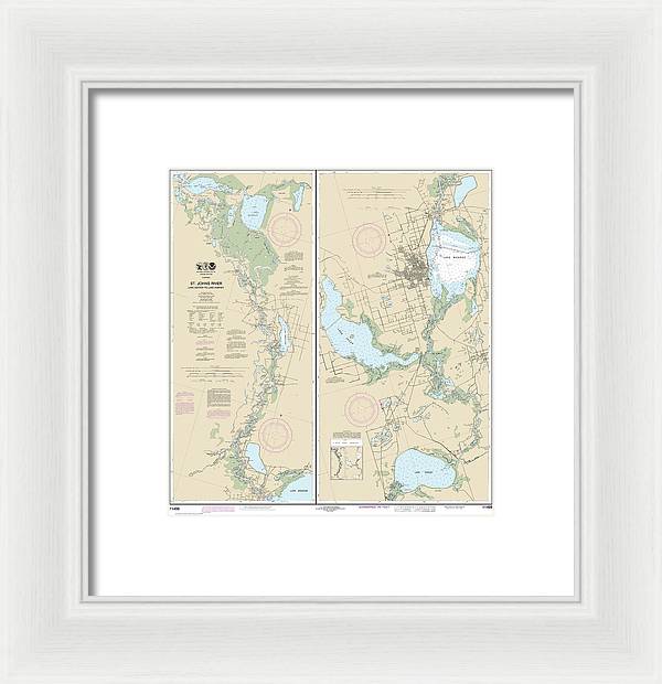 Nautical Chart-11498 St Johns River Lake Dexter-lake Harney - Framed Print