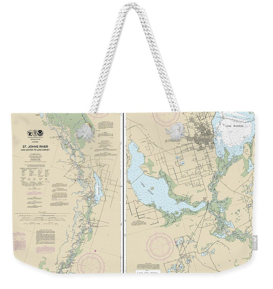 Nautical Chart-11498 St Johns River Lake Dexter-lake Harney - Weekender Tote Bag