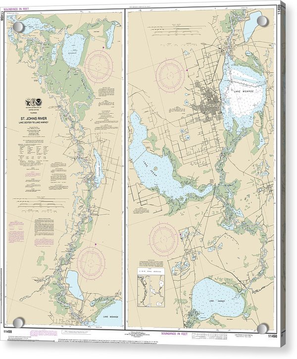 Nautical Chart-11498 St Johns River Lake Dexter-lake Harney - Acrylic Print