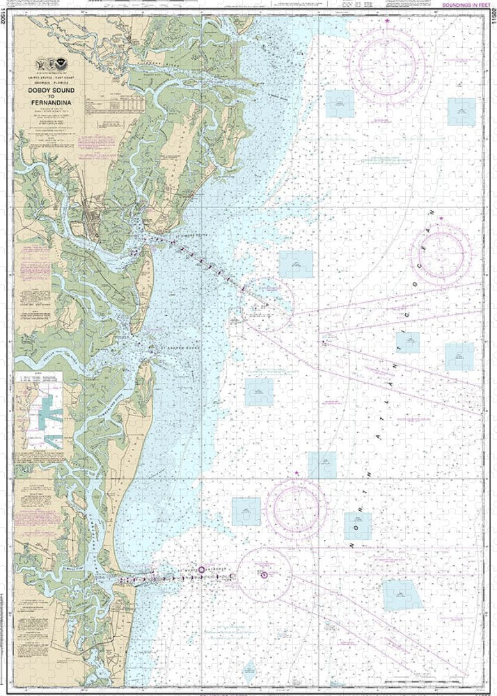 Nautical Chart-11502 Doboy Sound-fernadina - Puzzle