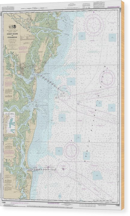 Nautical Chart-11502 Doboy Sound-Fernadina Wood Print