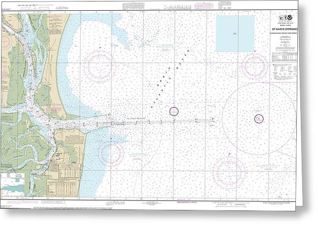 Nautical Chart-11503 St Marys Entrance Cumberland Sound-kings Bay - Greeting Card