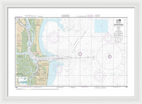 Nautical Chart-11503 St Marys Entrance Cumberland Sound-kings Bay - Framed Print