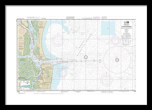 Nautical Chart-11503 St Marys Entrance Cumberland Sound-kings Bay - Framed Print