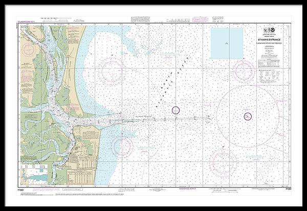 Nautical Chart-11503 St Marys Entrance Cumberland Sound-kings Bay - Framed Print