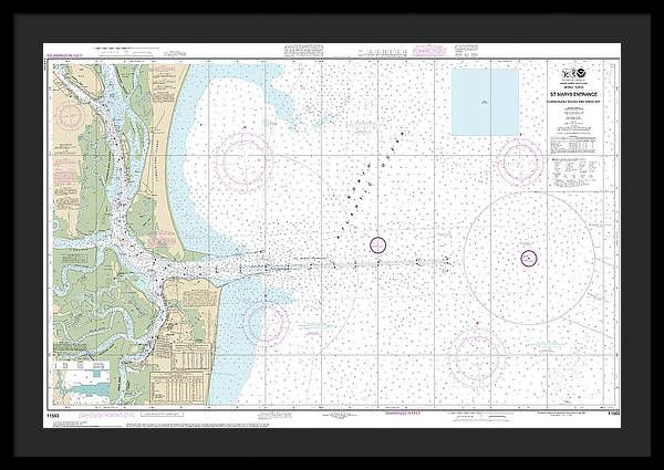 Nautical Chart-11503 St Marys Entrance Cumberland Sound-kings Bay - Framed Print