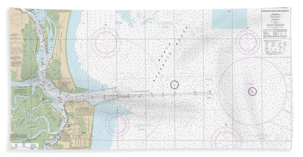 Nautical Chart 11503 St Marys Entrance Cumberland Sound Kings Bay Bath Towel