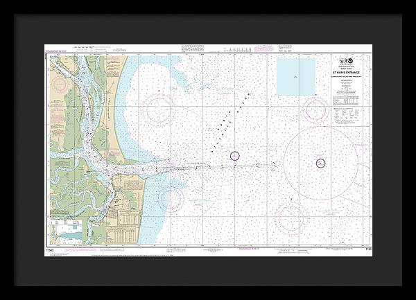 Nautical Chart-11503 St Marys Entrance Cumberland Sound-kings Bay - Framed Print