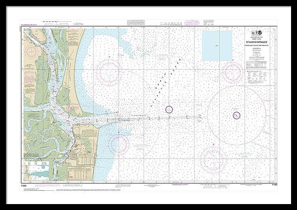 Nautical Chart-11503 St Marys Entrance Cumberland Sound-kings Bay - Framed Print