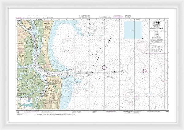 Nautical Chart-11503 St Marys Entrance Cumberland Sound-kings Bay - Framed Print