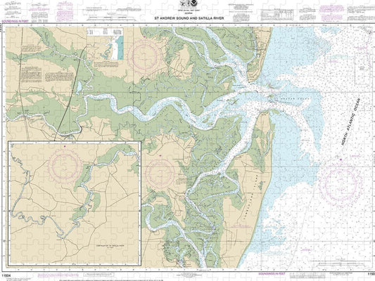 Nautical Chart 11504 St Andrew Sound Satilla River Puzzle