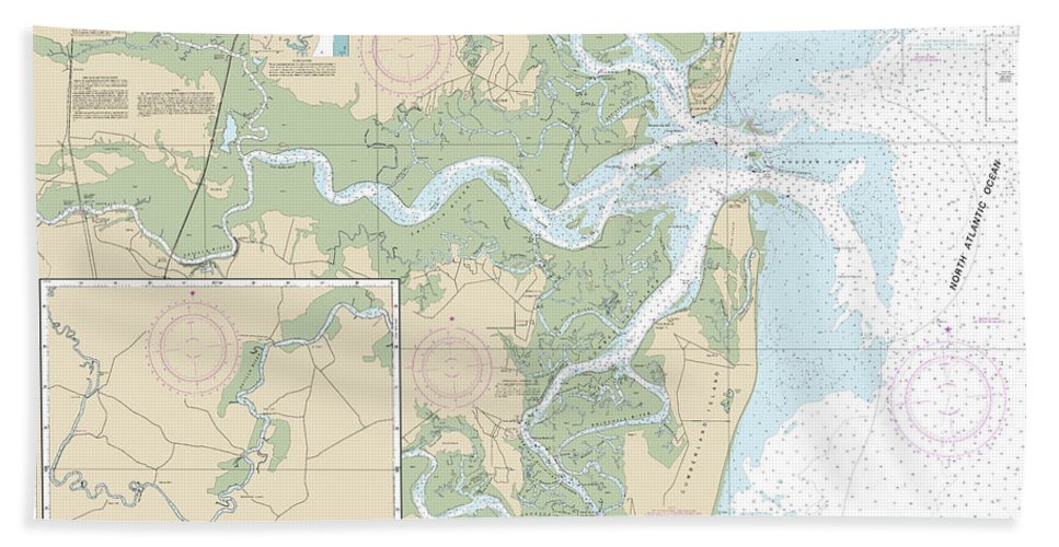 Nautical Chart 11504 St Andrew Sound Satilla River Bath Towel