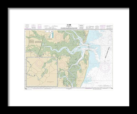 A beuatiful Framed Print of the Nautical Chart-11504 St Andrew Sound-Satilla River by SeaKoast