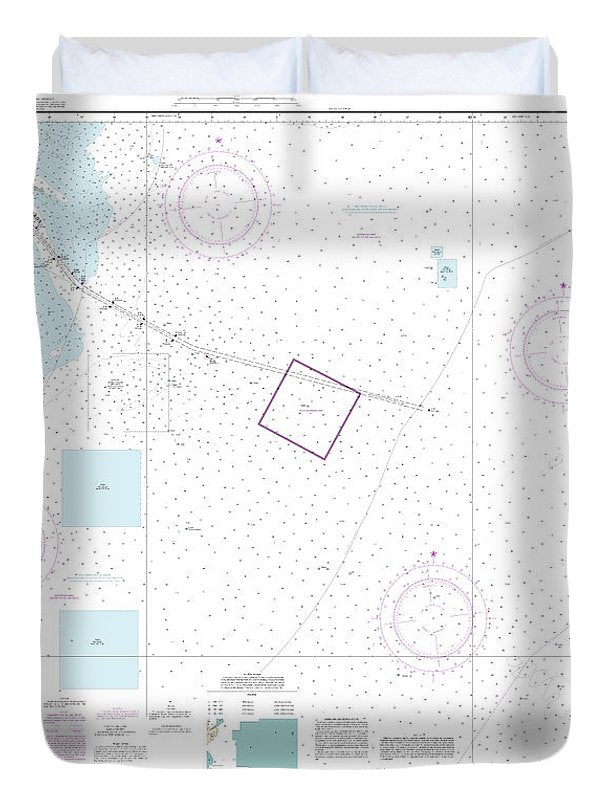 Nautical Chart-11505 Savannah River Approach - Duvet Cover