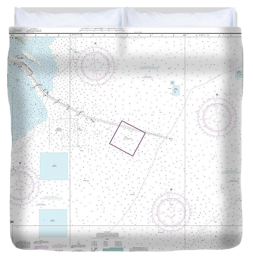 Nautical Chart 11505 Savannah River Approach Duvet Cover