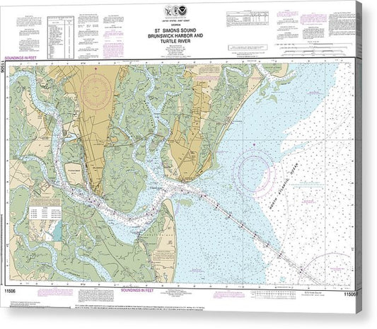 Nautical Chart-11506 St Simons Sound, Brunswick Harbor-Turtle River  Acrylic Print