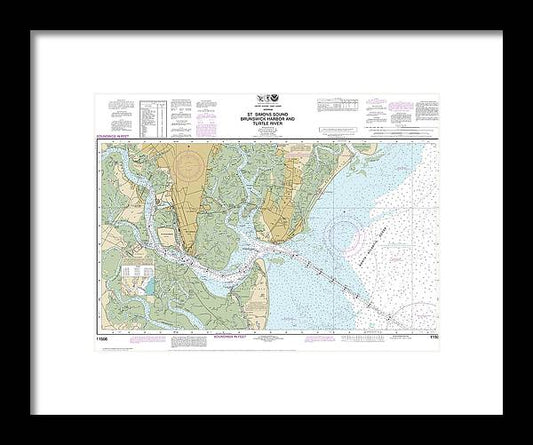 A beuatiful Framed Print of the Nautical Chart-11506 St Simons Sound, Brunswick Harbor-Turtle River by SeaKoast