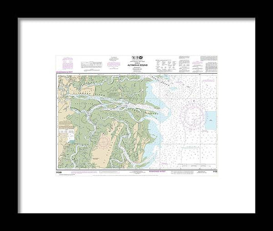 A beuatiful Framed Print of the Nautical Chart-11508 Altamaha Sound by SeaKoast