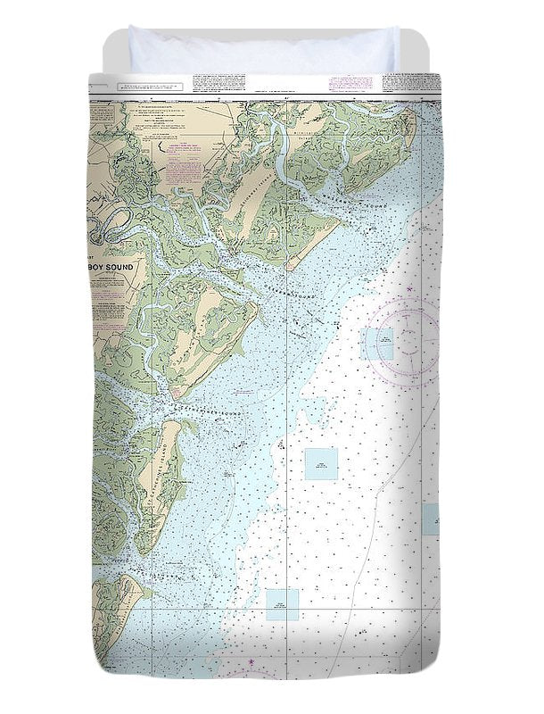 Nautical Chart-11509 Tybee Island-doboy Sound - Duvet Cover