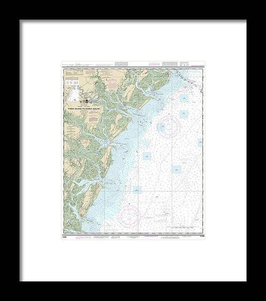 Nautical Chart-11509 Tybee Island-doboy Sound - Framed Print