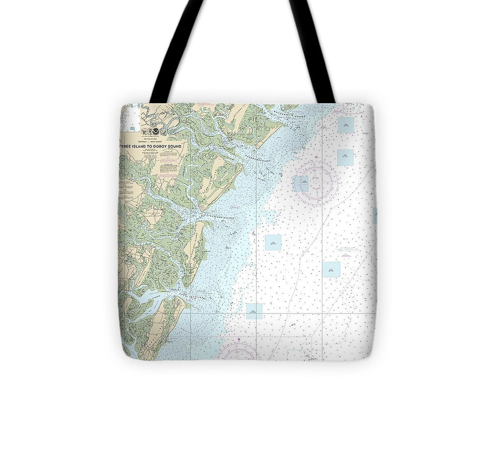 Nautical Chart 11509 Tybee Island Doboy Sound Tote Bag