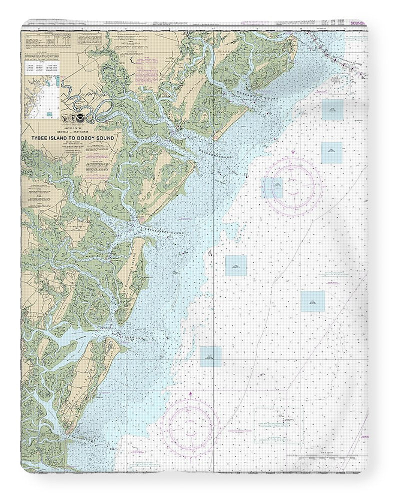 Nautical Chart-11509 Tybee Island-doboy Sound - Blanket