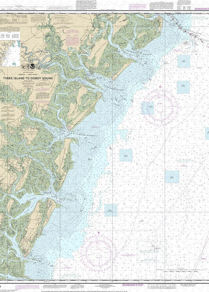 Nautical Chart-11509 Tybee Island-doboy Sound - Puzzle