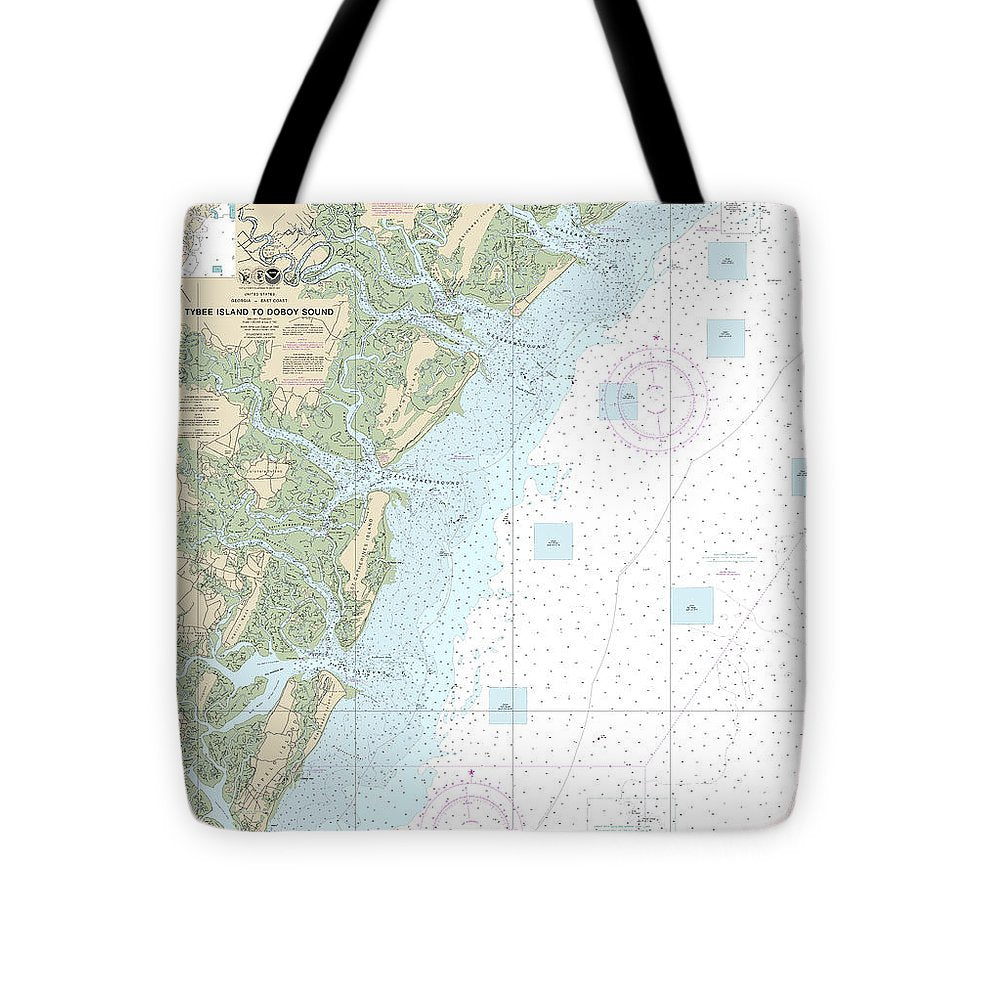 Nautical Chart-11509 Tybee Island-doboy Sound - Tote Bag