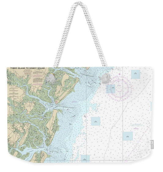 Nautical Chart-11509 Tybee Island-doboy Sound - Weekender Tote Bag