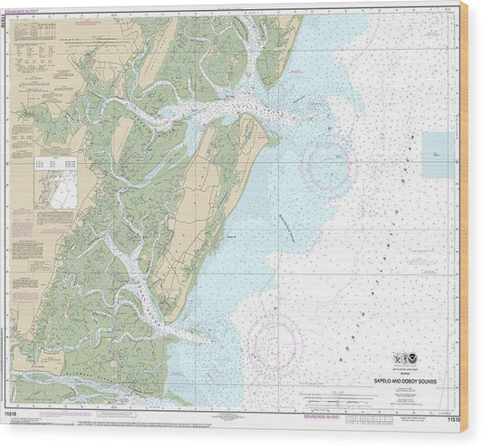 Nautical Chart-11510 Sapelo-Doboy Sounds Wood Print