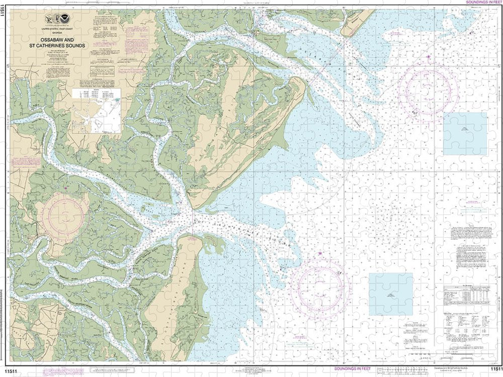 Nautical Chart 11511 Ossabaw St Catherines Sounds Puzzle