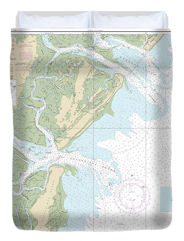 Nautical Chart-11511 Ossabaw-st Catherines Sounds - Duvet Cover