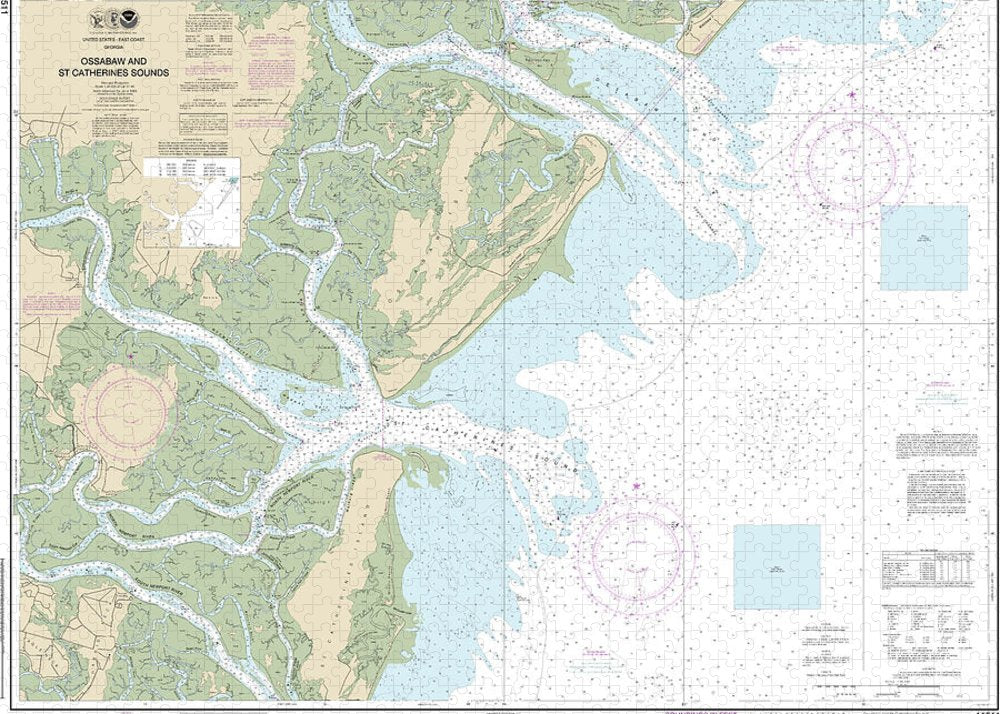 Nautical Chart-11511 Ossabaw-st Catherines Sounds - Puzzle