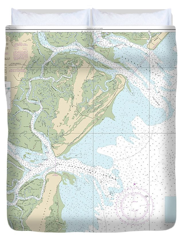 Nautical Chart-11511 Ossabaw-st Catherines Sounds - Duvet Cover