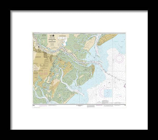 Nautical Chart-11512 Savannah River-wassaw Sound - Framed Print