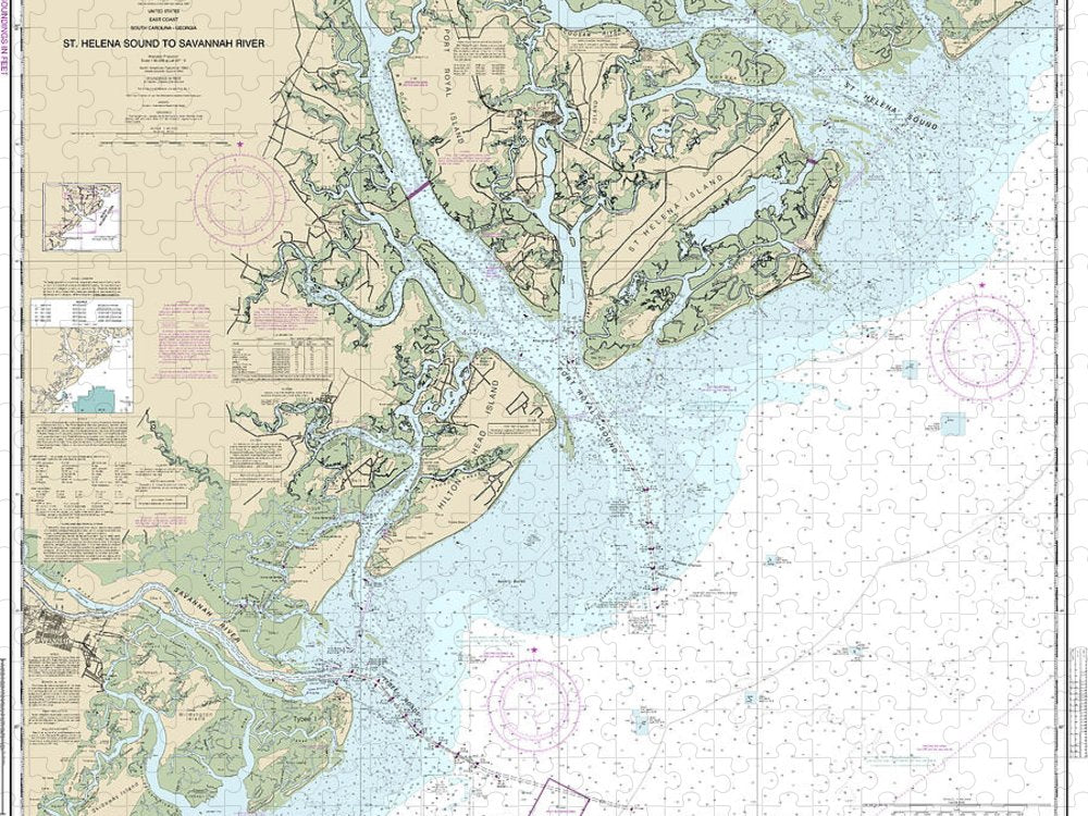 Nautical Chart 11513 St Helena Sound Savannah River Puzzle