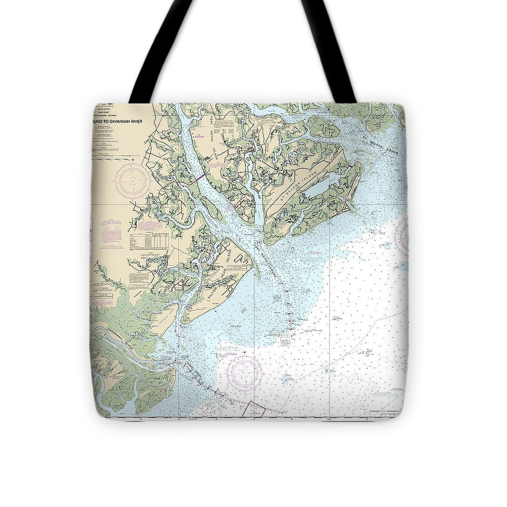 Nautical Chart-11513 St Helena Sound-savannah River - Tote Bag