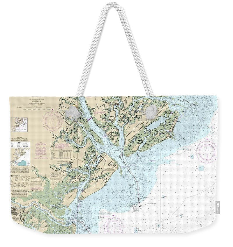 Nautical Chart-11513 St Helena Sound-savannah River - Weekender Tote Bag