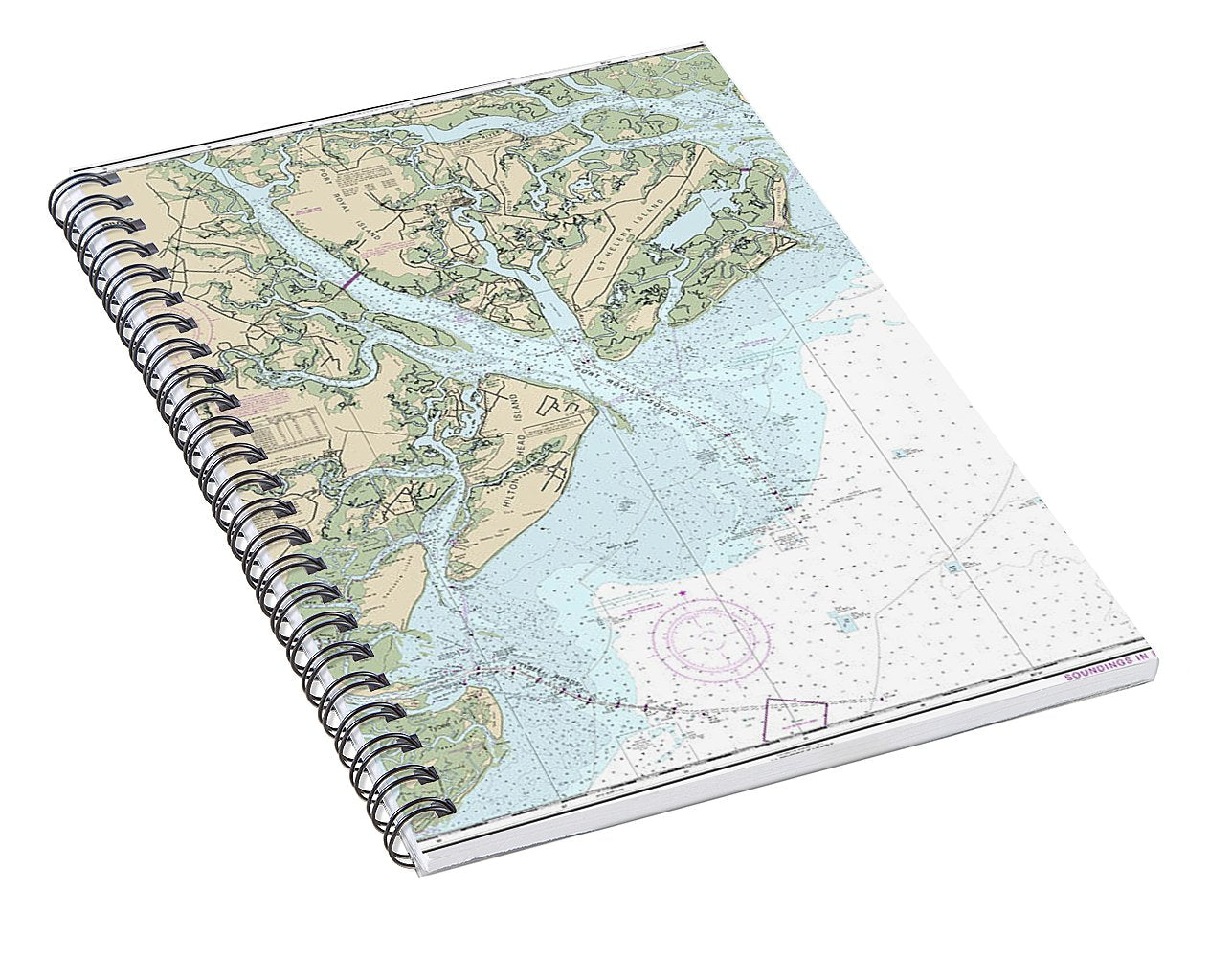 Nautical Chart-11513 St Helena Sound-savannah River - Spiral Notebook