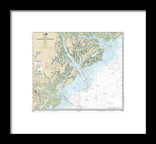 A beuatiful Framed Print of the Nautical Chart-11513 St Helena Sound-Savannah River by SeaKoast