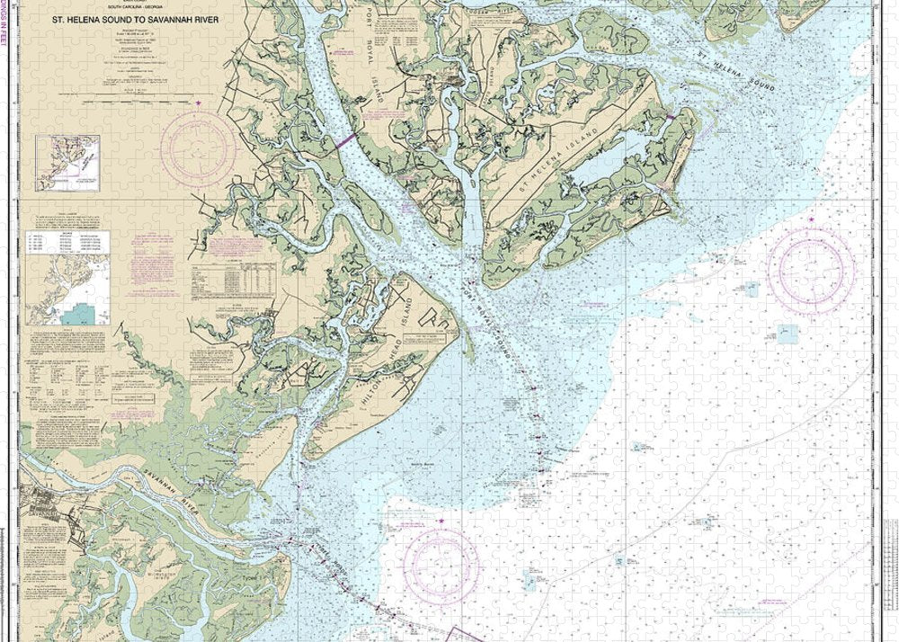 Nautical Chart-11513 St Helena Sound-savannah River - Puzzle