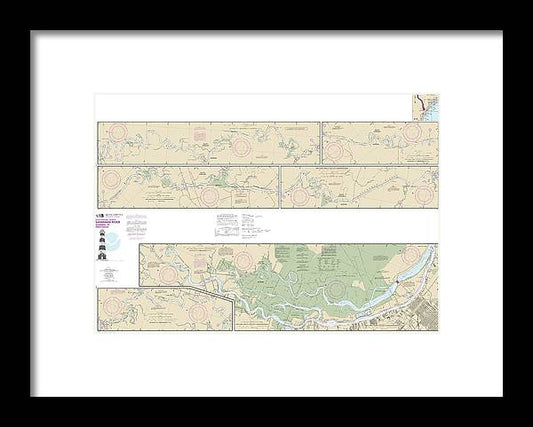 A beuatiful Framed Print of the Nautical Chart-11514 Savannah River Savannah-Brier Creek by SeaKoast