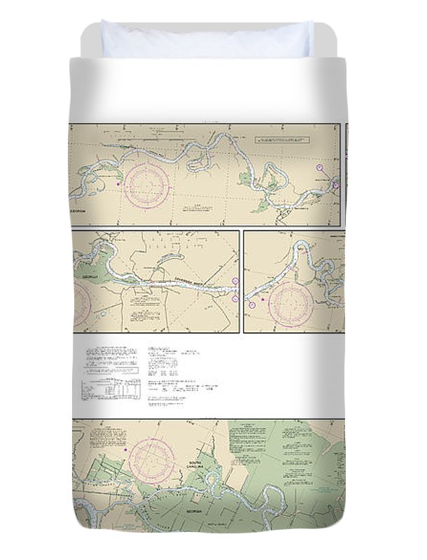 Nautical Chart-11514 Savannah River Savannah-brier Creek - Duvet Cover