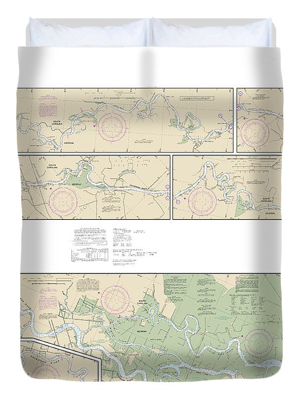 Nautical Chart-11514 Savannah River Savannah-brier Creek - Duvet Cover