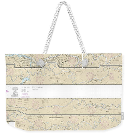 Nautical Chart-11515 Savannah River Brier Creek-augusta - Weekender Tote Bag