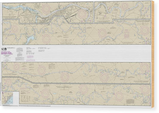 Nautical Chart-11515 Savannah River Brier Creek-Augusta Wood Print
