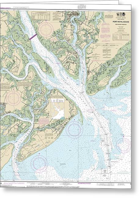 Nautical Chart-11516 Port Royal Sound-inland Passages - Greeting Card